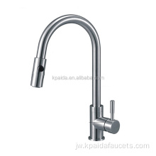 Emas Mewah Polished Single Handur Faucet Pawon